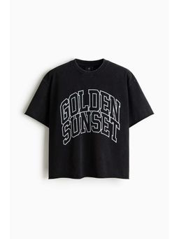 H&M - Men Black Oversized Fit Boxy-Style T-Shirt