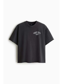 H&M - Men Grey Oversized Fit Boxy-Style T-Shirt