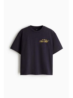 H&M - Men Blue Oversized Fit Boxy-Style T-Shirt