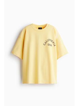 H&M - Men Yellow Oversized Fit Boxy-Style T-Shirt