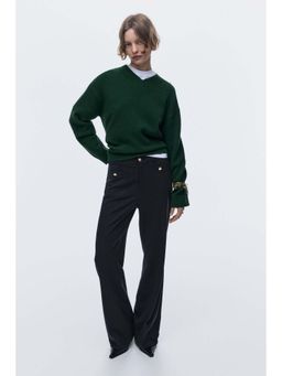 H&M - Women Blue Flared Twill Trouser