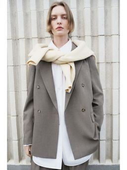 H&M - Women Beige Double-Breasted Blazer