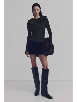 H&M - Women Black Collared Cardigan