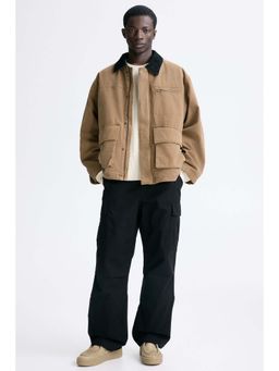 H&M - Men Black Relaxed Fit Cotton Cargo Trouser