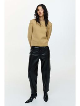 H&M - Women Beige Shoulder-Pad Jumper