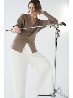 H&M - Women Beige Waisted Cardigan