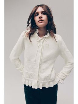 H&M - Women White Pointelle-Knit Cardigan