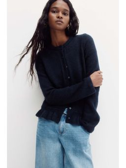 H&M - Women Blue Pointelle-Knit Cardigan