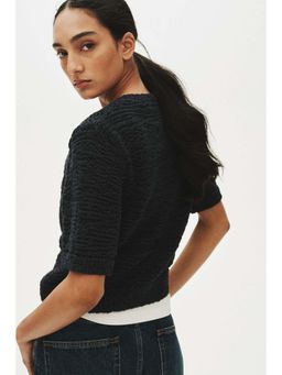 H&M - Women Blue Short-Sleeved Jumper