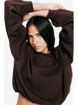 H&M - Women Brown Oversized Sweatshirt