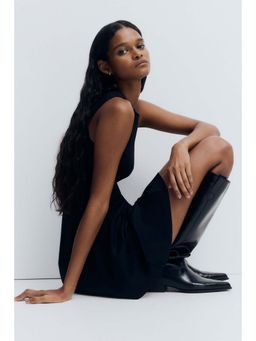 H&M - Women Black Flared-Skirt Ponte Di Roma Dress