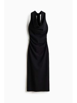 H&M - Women Black Draped Halterneck Dress