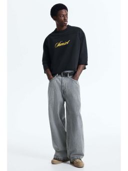 H&M - Men Black Oversized Fit Boxy T-Shirt