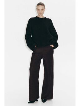 H&M - Women Brown Wide Boucle Trouser