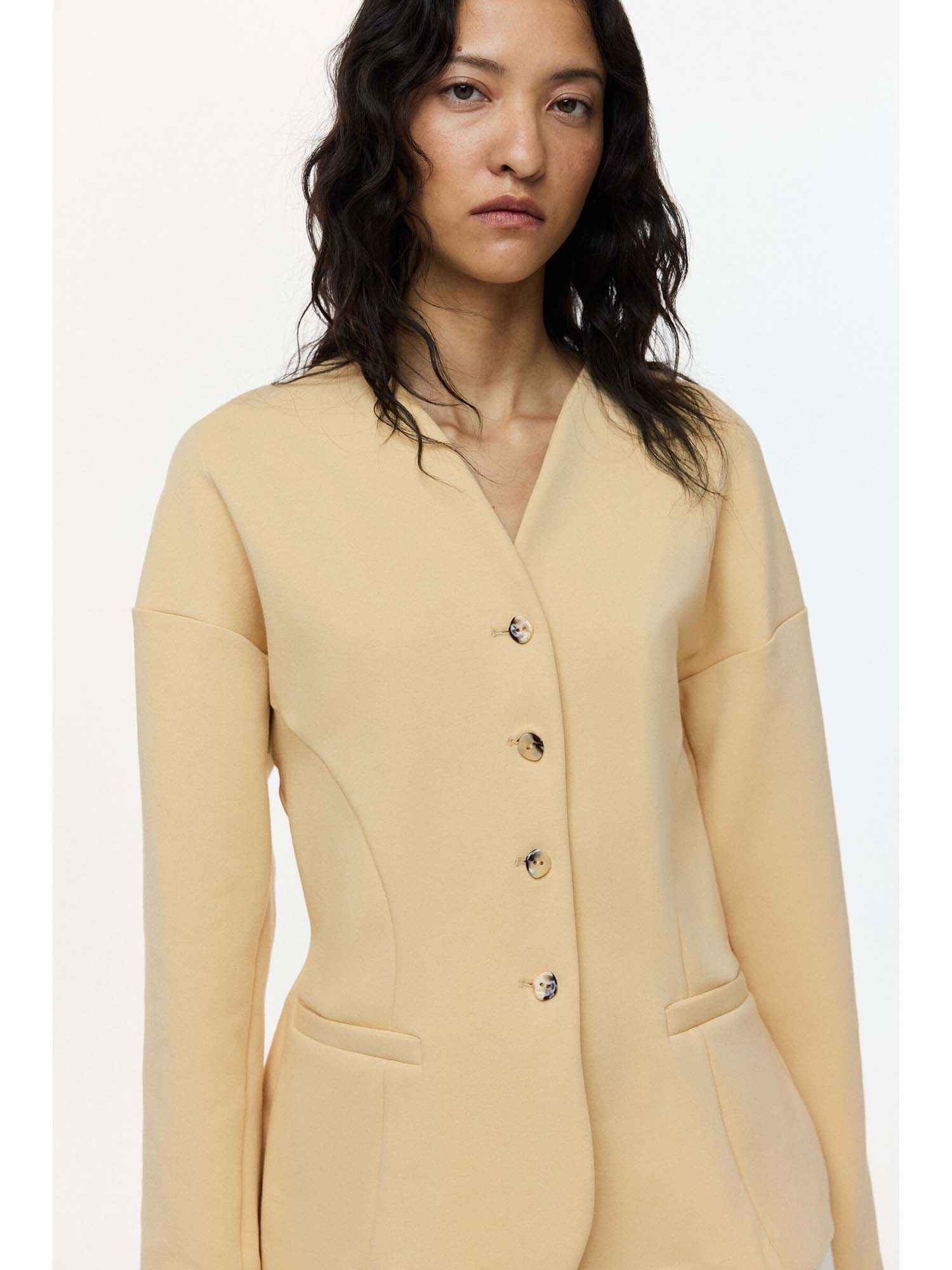 h&m Women Beige Jersey Blazer-picture-32