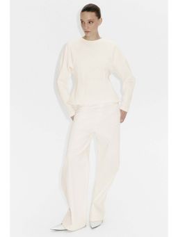 H&M - Women White Waisted Sweatshirt