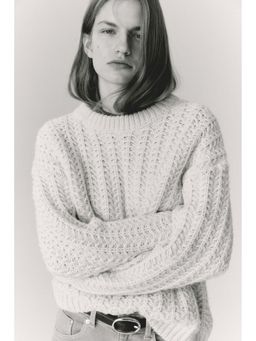 H&M - Women Beige Cable-Knit Jumper