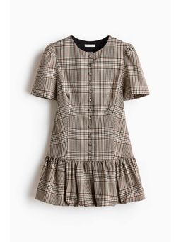 H&M - Women Beige Bubble-Hem Dress