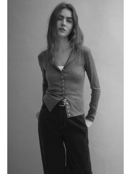 H&M - Women Grey Sheer Cardigan