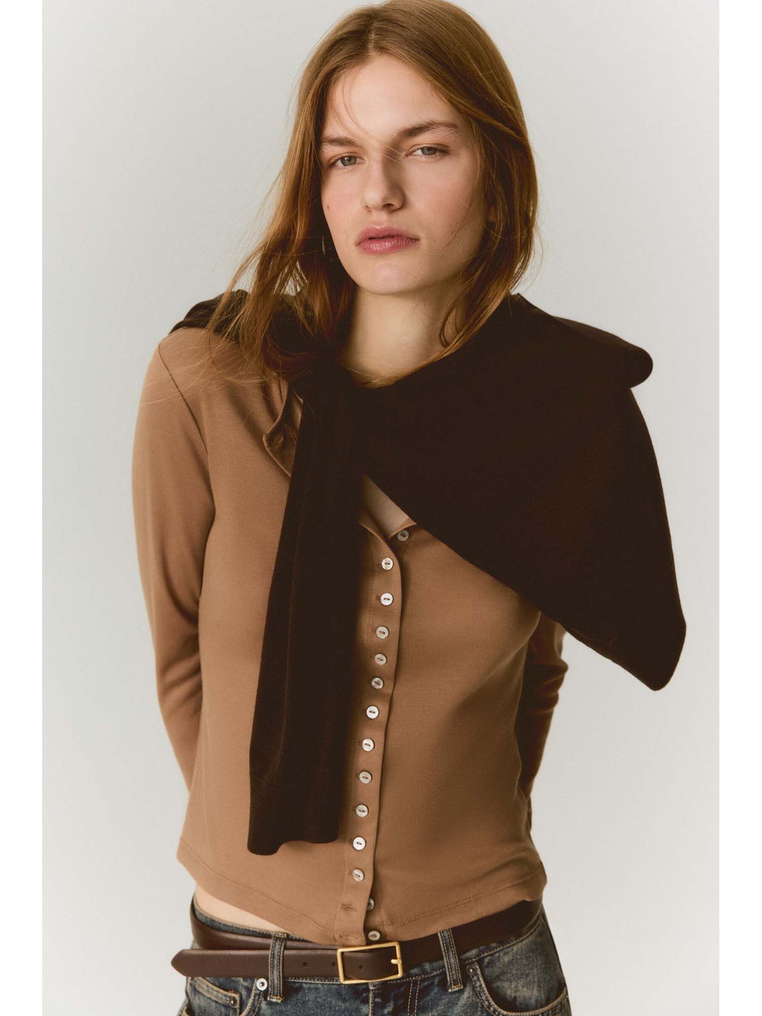 h&m Women Beige Sheer Cardigan-picture-12