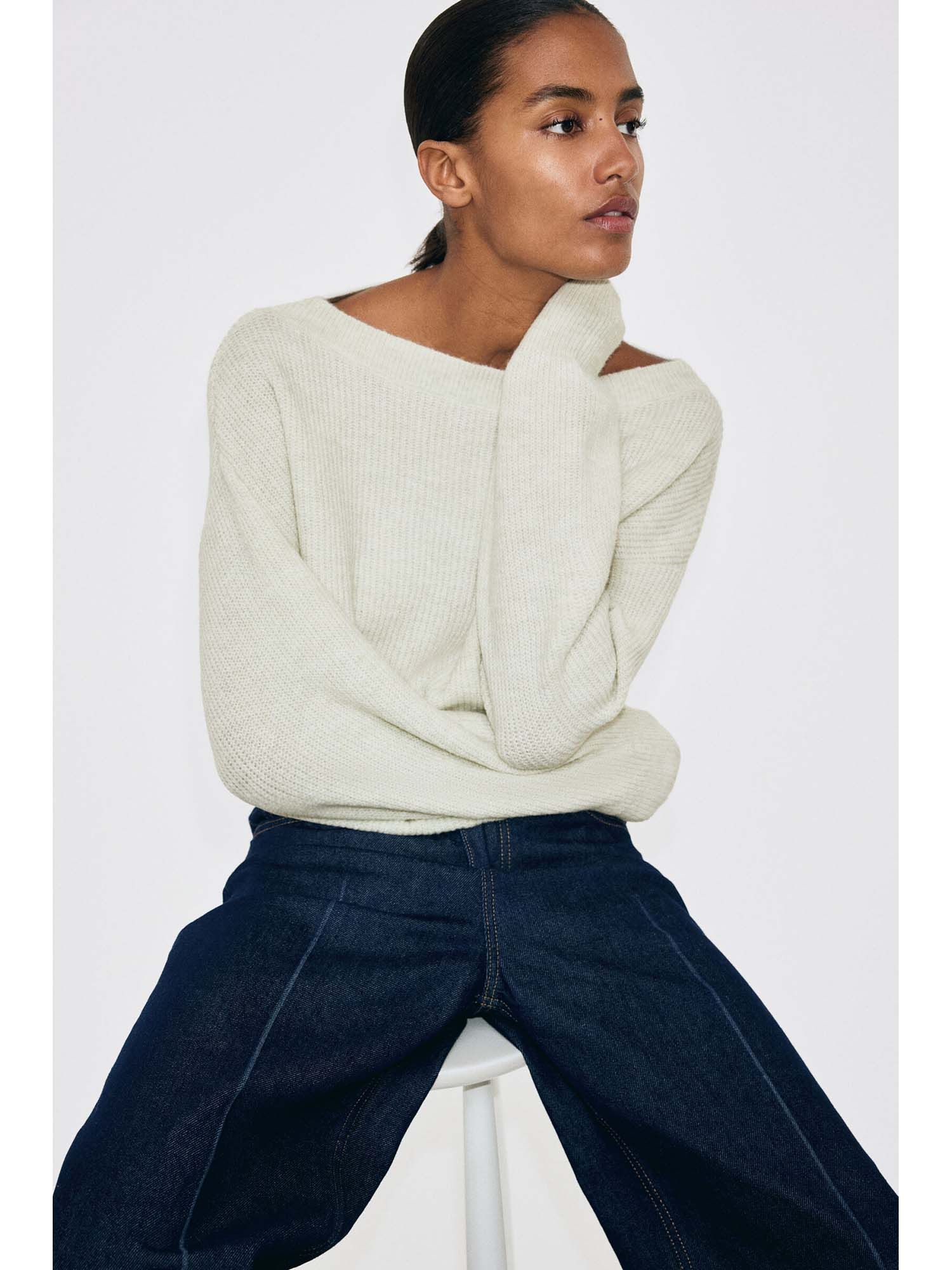 h&m Women Green Boat-Neck Jumper-picture-25