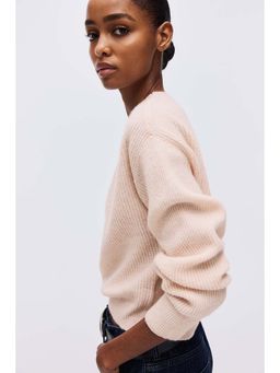 H&M - Women Orange Oversized Boat-Neck Jumper
