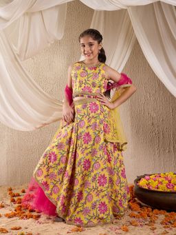 PSPeaches - Lehenga Choli with Dupatta Yellow (Set of 3)