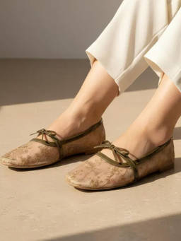 Koblerr - Beige Women Embellished Ballerina