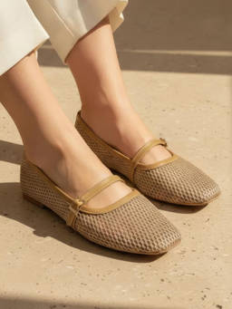Koblerr - Beige Women Embellished Ballerina