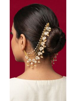 Jovi's Jewels - Women White Kundan Polki Ear Chain