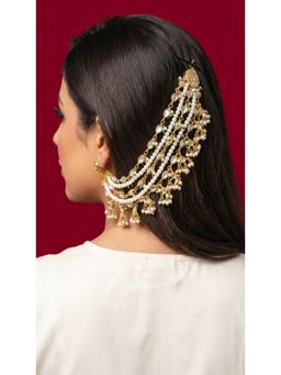 Jovi's Jewels - Women White Kundan Polki Ear Chain