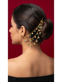 Jovi's Jewels - Women Multi-Color Kundan Polki Ear Chain