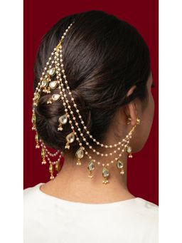 Jovi's Jewels - Women White Kundan Polki Ear Chain
