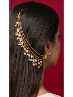 Jovi's Jewels - Women White Kundan Polki Ear Chain