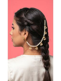 Jovi's Jewels - Women White Kundan Polki Ear Chain