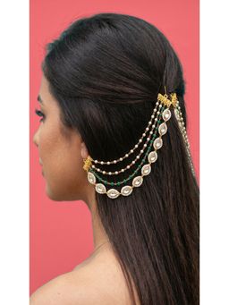 Jovi's Jewels - Women Multi-Color Kundan Polki Ear Chain