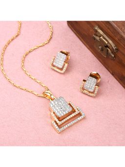 SHILLYN - White Versatile Shine CZ Gold Plated Jewellery Set