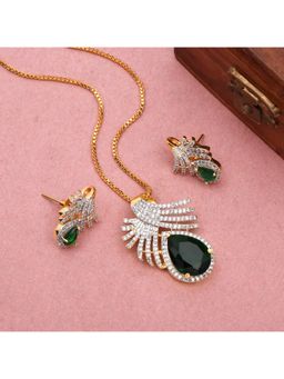 SHILLYN - Green Zirconia Blanc Emerald Jewellery Set