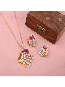 SHILLYN - Pink Sunlit Vine Ruby Jewellery Set