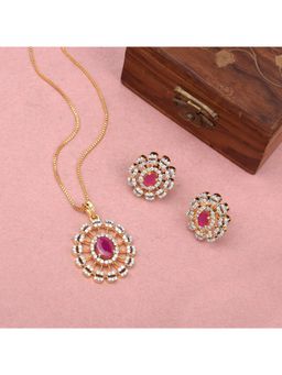 SHILLYN - Pink Dewdrop Sparkle Ruby Jewellery Set