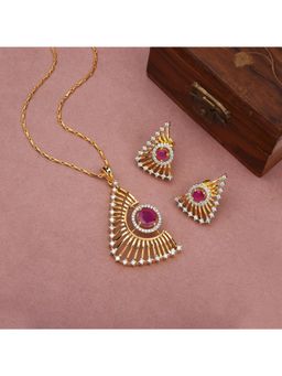 SHILLYN - Pink Ravielle Golden Ruby Royale Jewellery Set