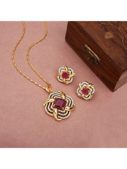 SHILLYN - Pink Zenvira Regal Spark Jewellery Set