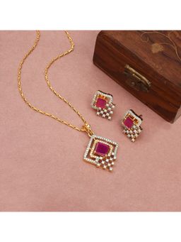 SHILLYN - Pink Elowra Feminine Ruby Shine Jewellery Set