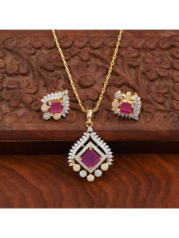 SHILLYN - Pink Shillyn Ellure Gold Ruby Jewellery Set