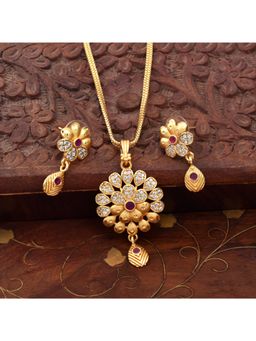 SHILLYN - Purple Glow Guard Anti Tarnish Gold Plated Jewellery Set