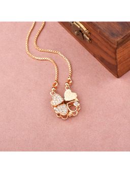 SHILLYN - White Elegant Convertible Rosegold Plated Necklace