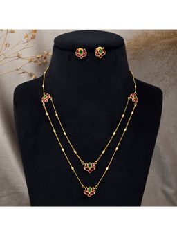 SHILLYN - Purple Heritage Luxe Matte Gold Necklace Jewellery Set