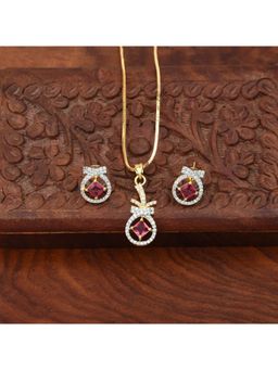 SHILLYN - Pink Zariya Crown Diamond Garnet Jewellery Set