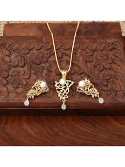SHILLYN - White Velmira Gold Pearl Diamond Spark Jewellery Set