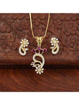 SHILLYN - White Rajvanshi Ruby Gold Jewellery Set